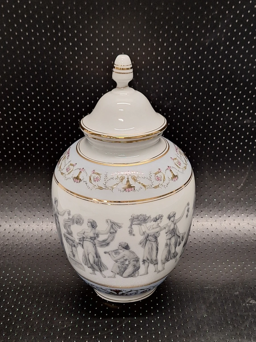 Vintage EME Porcelana dekselvaas met klassieke muzen - Spanje, jaren 60/70 - foto 2