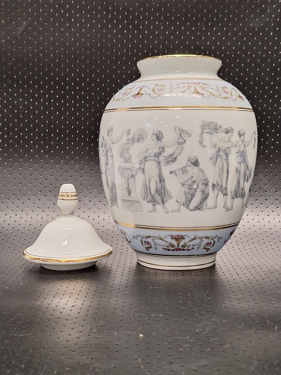 Vintage EME Porcelana dekselvaas met klassieke muzen - Spanje, jaren 60/70 - foto 7