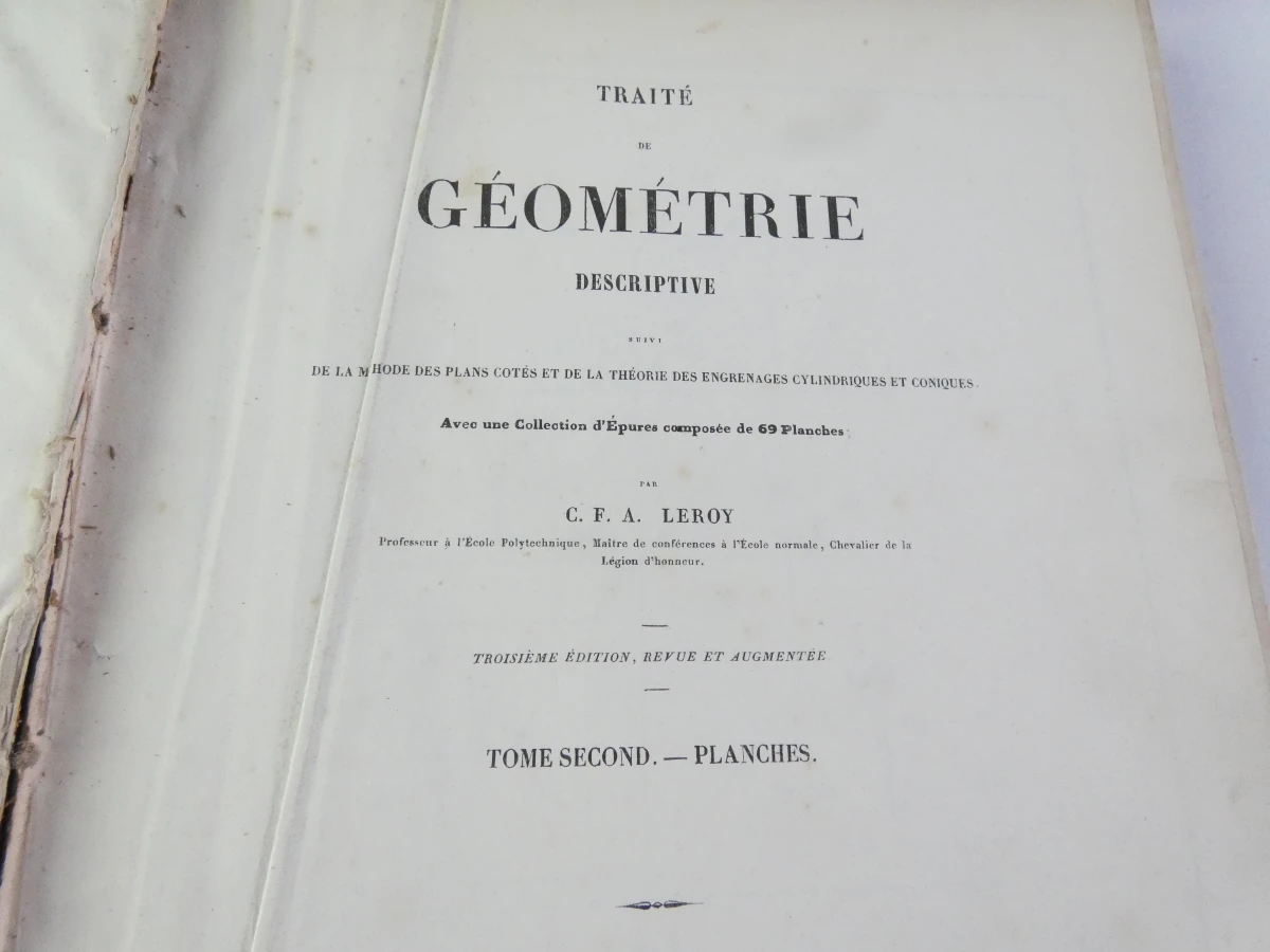 Set oude Franse wiskundeboeken, 19e eeuw