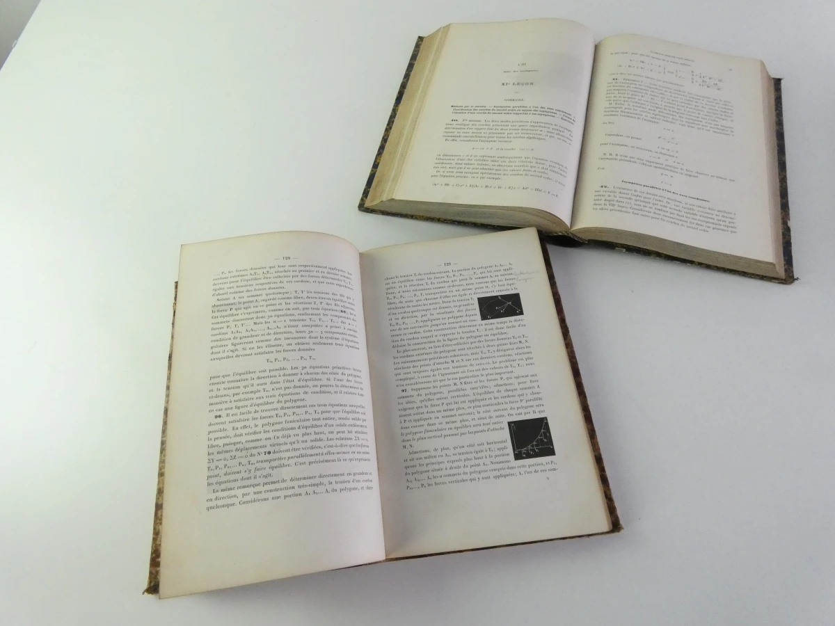 Set oude Franse wiskundeboeken, 19e eeuw