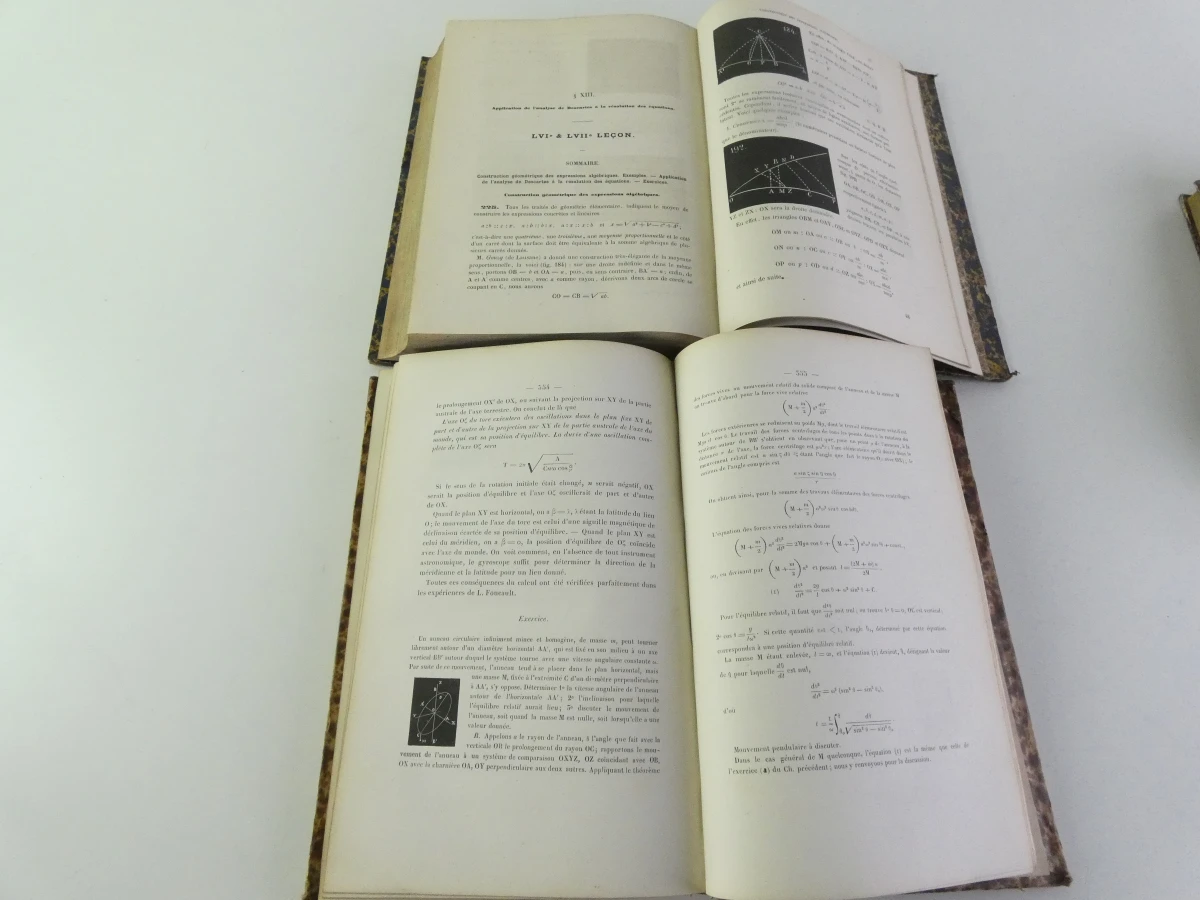 Set oude Franse wiskundeboeken, 19e eeuw
