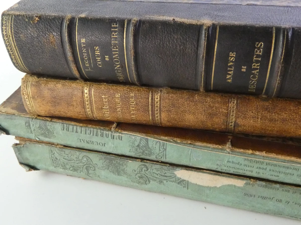 Set oude Franse wiskundeboeken, 19e eeuw