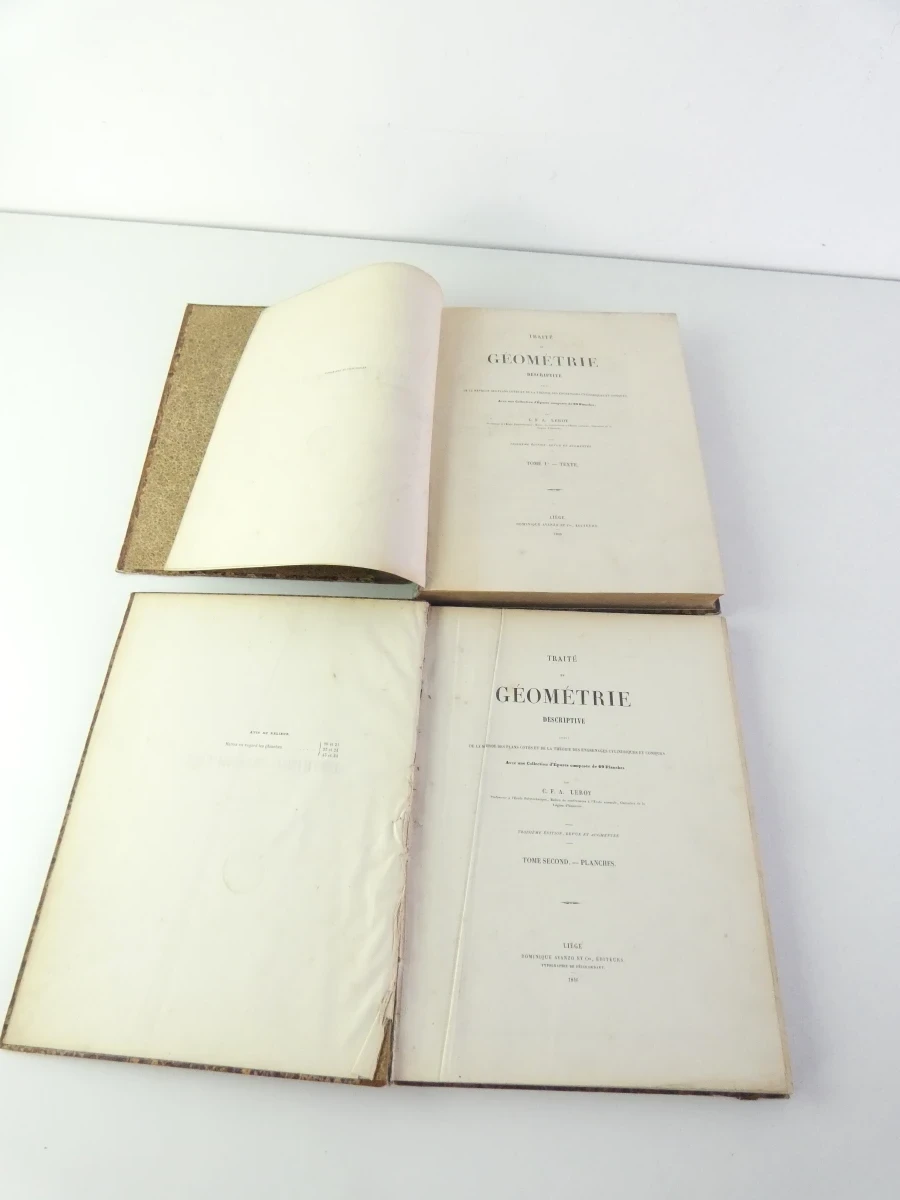 Set oude Franse wiskundeboeken, 19e eeuw