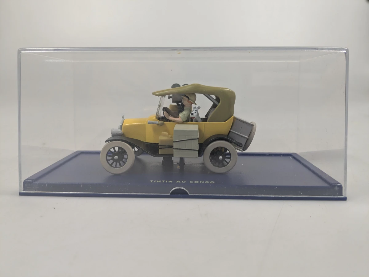 Set van 9 Kuifje miniatuurauto's met figuren in displayboxen