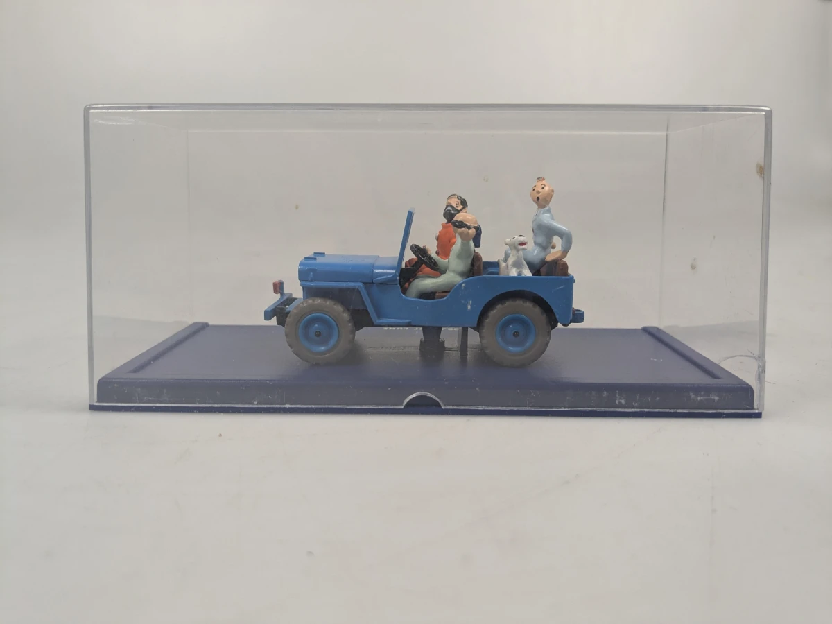 Set van 9 Kuifje miniatuurauto's met figuren in displayboxen