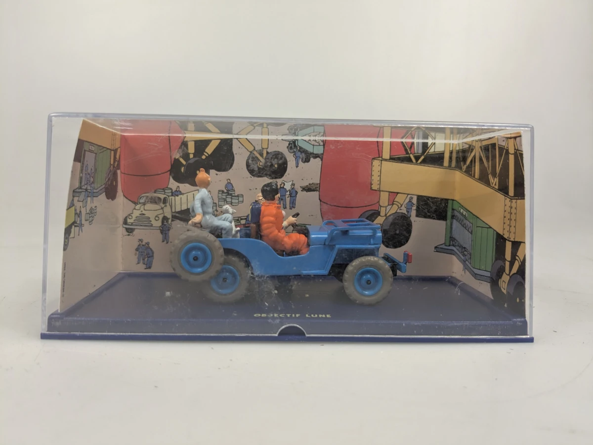 Set van 9 Kuifje miniatuurauto's met figuren in displayboxen