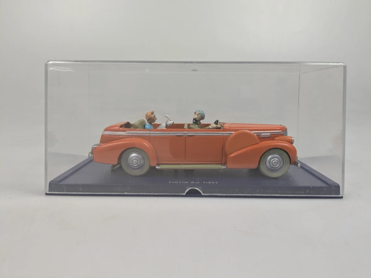 Set van 9 Kuifje miniatuurauto's met figuren in displayboxen