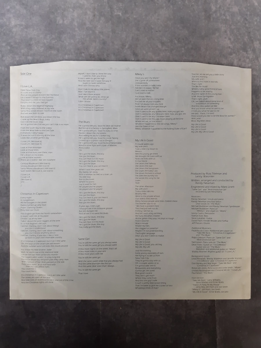 Vinyl: Randy Newman - Trouble In Paradise - foto 3