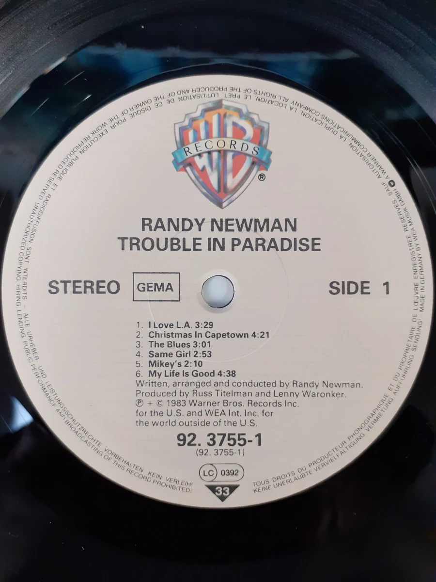 Vinyl: Randy Newman - Trouble In Paradise - foto 5