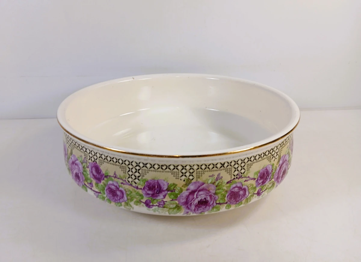 Antieke lampetset met paarse rozen decoratie - foto 4