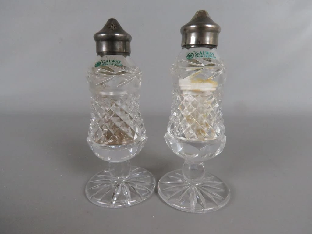 Set van 2 kristallen zout- en peperstrooiers
