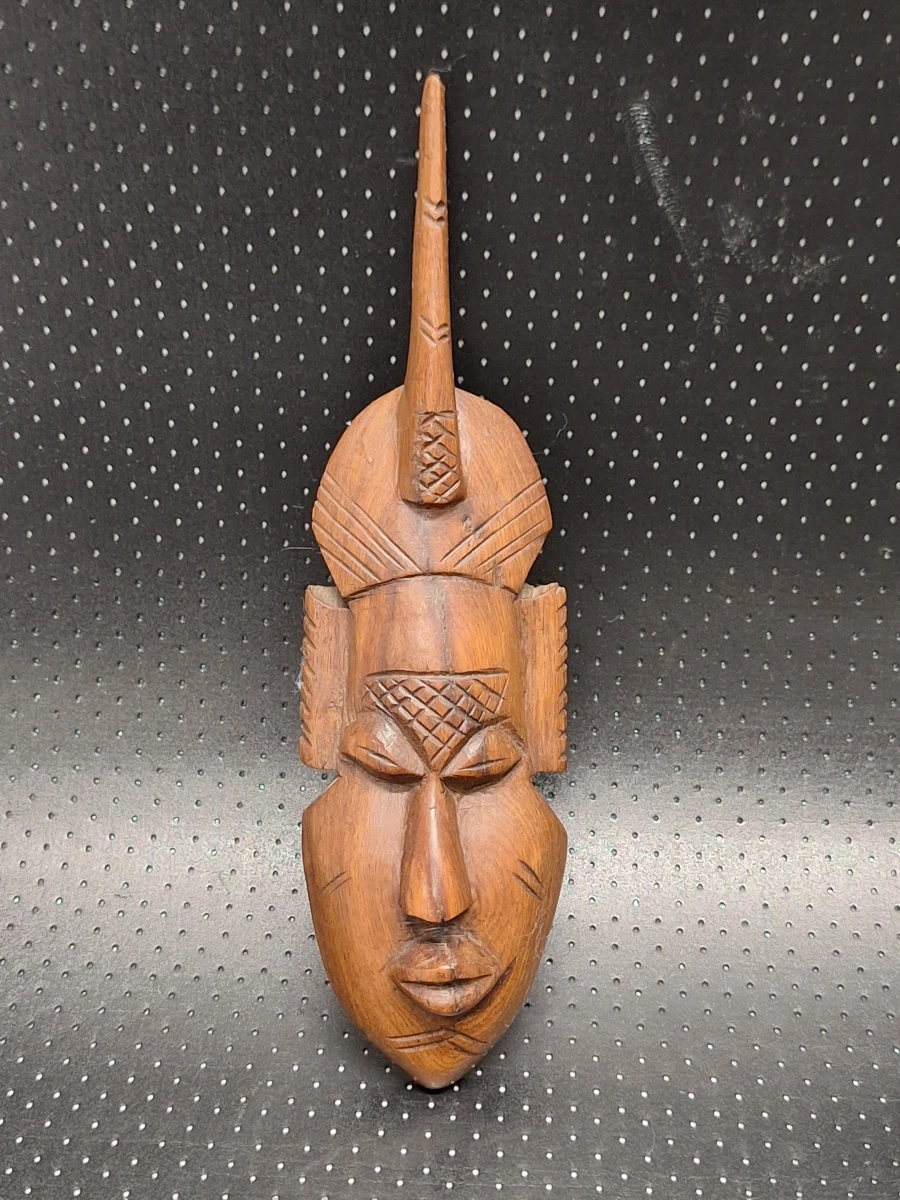 Set van 3 handgesneden houten miniatuurmaskers - West-Afrikaanse stijl - foto 5