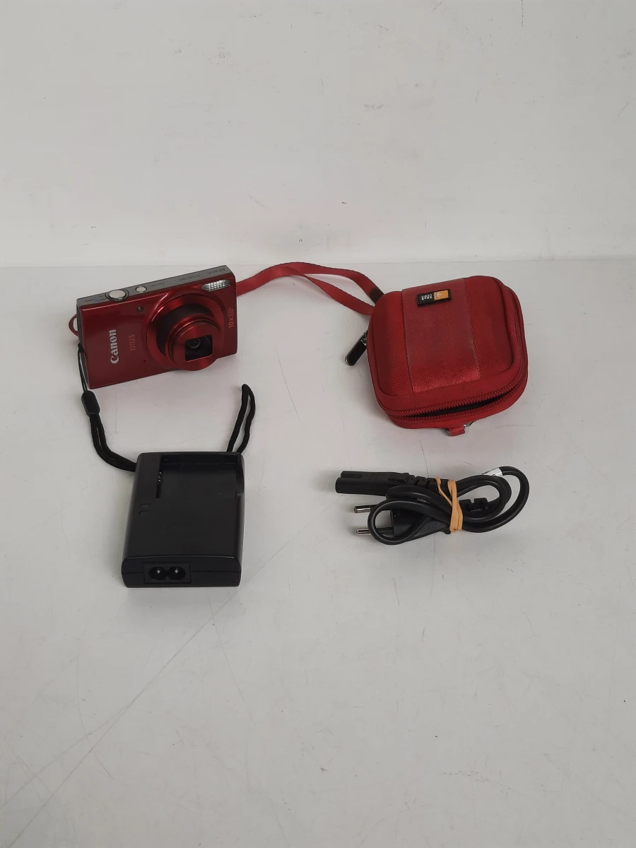 Stijlvolle Rode Canon IXUS 180 Camera met Wi-Fi + Oplader & Case Logic Tasje
