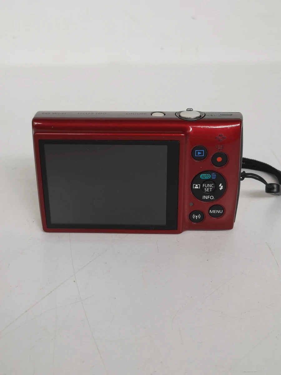 Stijlvolle Rode Canon IXUS 180 Camera met Wi-Fi + Oplader & Case Logic Tasje