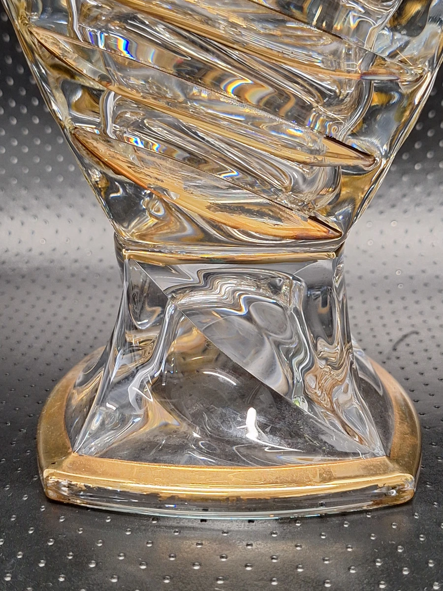 Crystalite Bohemia Facet kristallen bonbonnière met deksel en gouddecor - foto 3