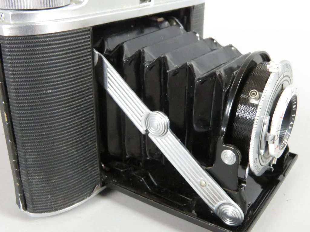 Vintage Agfa Solette IK vouwcamera met leren hoes