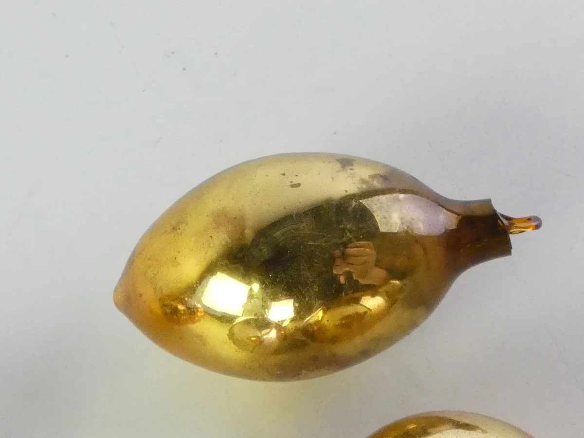9 vintage ajeko kerstballen goud/zilverkleurig