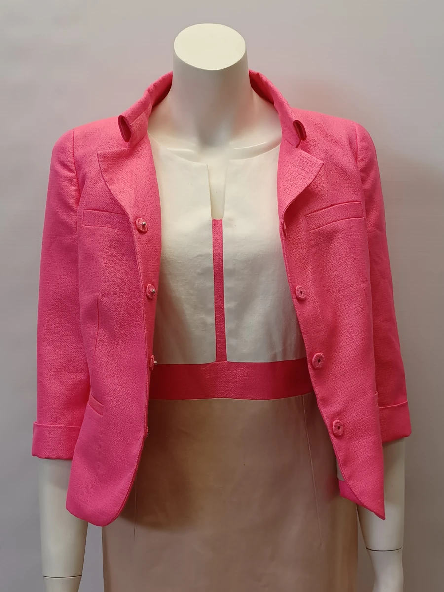 Exclusief NATAN Edition 5 ensemble - Elegante kokerjurk en bijpassende fuchsia blazer - foto 12