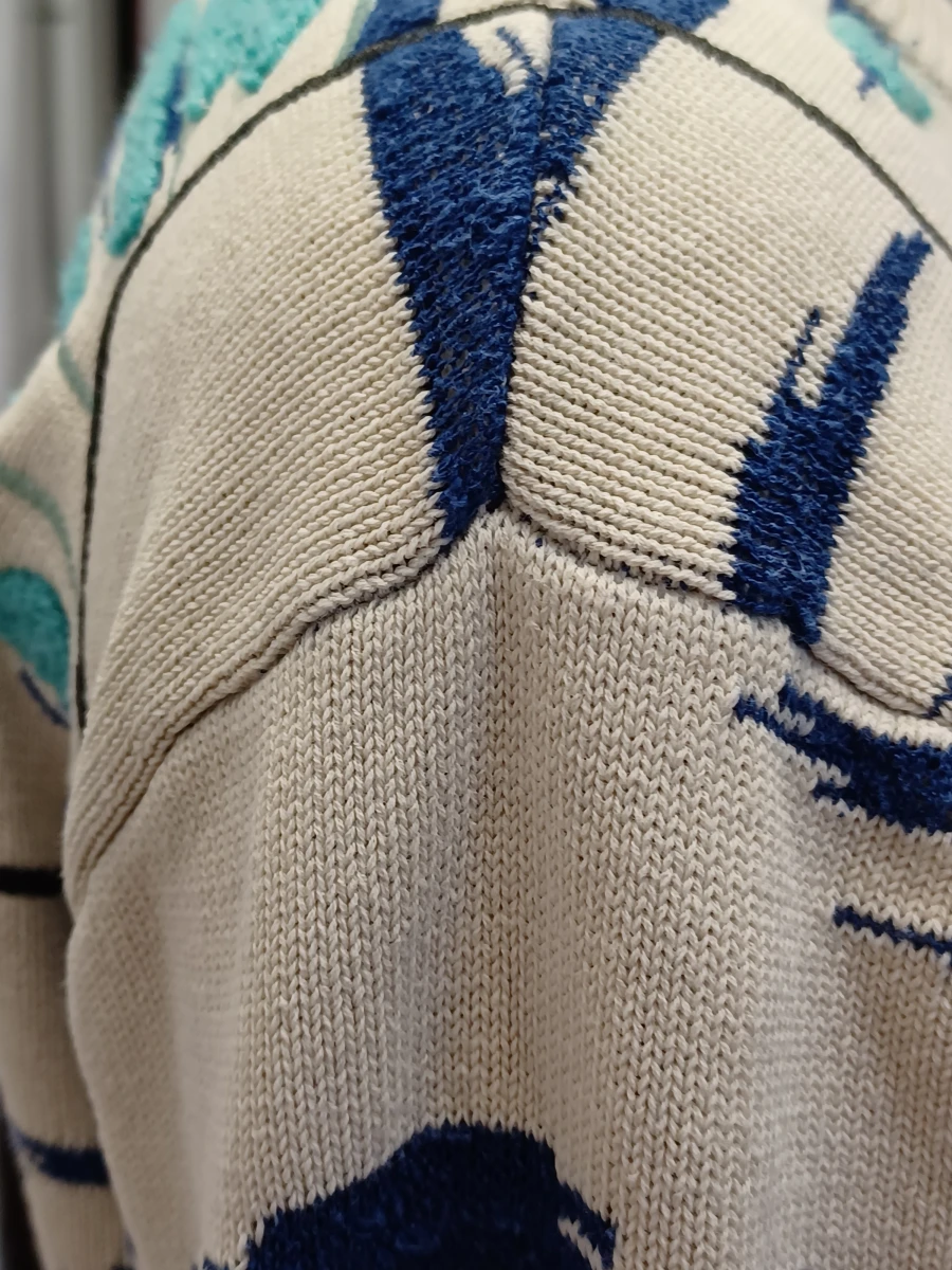 Originele Kenzo Paris Tiger Motif herentrui - Ecru-blauw - foto 8