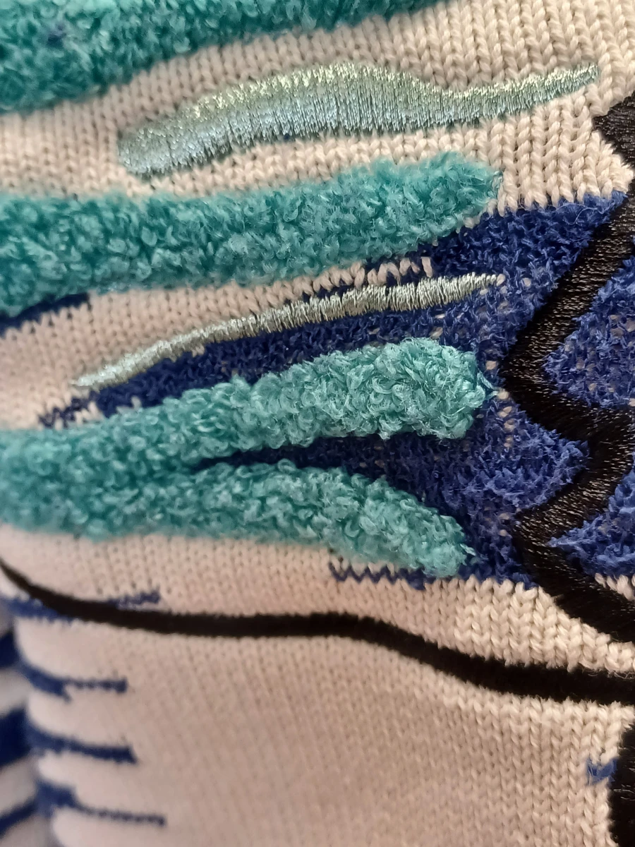 Originele Kenzo Paris Tiger Motif herentrui - Ecru-blauw - foto 5