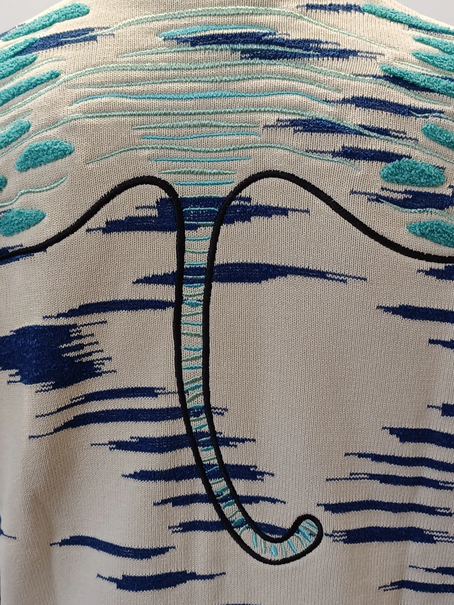 Originele Kenzo Paris Tiger Motif herentrui - Ecru-blauw - foto 10
