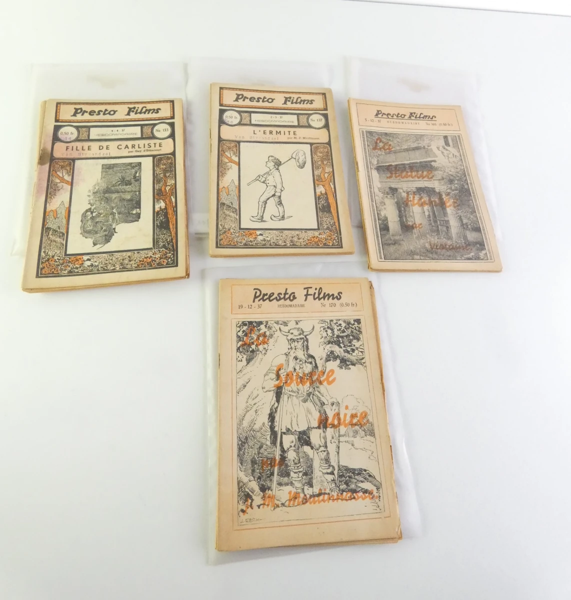 Set vintage Franse filmboekjes Presto Films