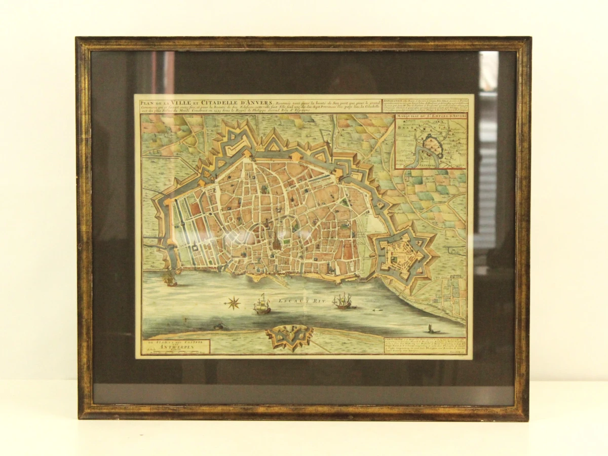 Antieke kopergravure Antwerpen - Abraham Jansz. Deur (1640 - 1719)