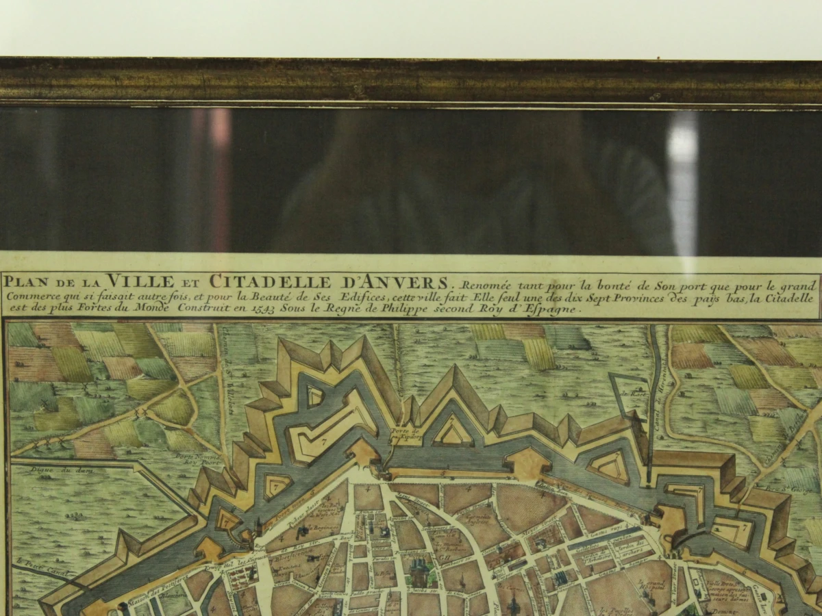 Antieke kopergravure Antwerpen - Abraham Jansz. Deur (1640 - 1719)