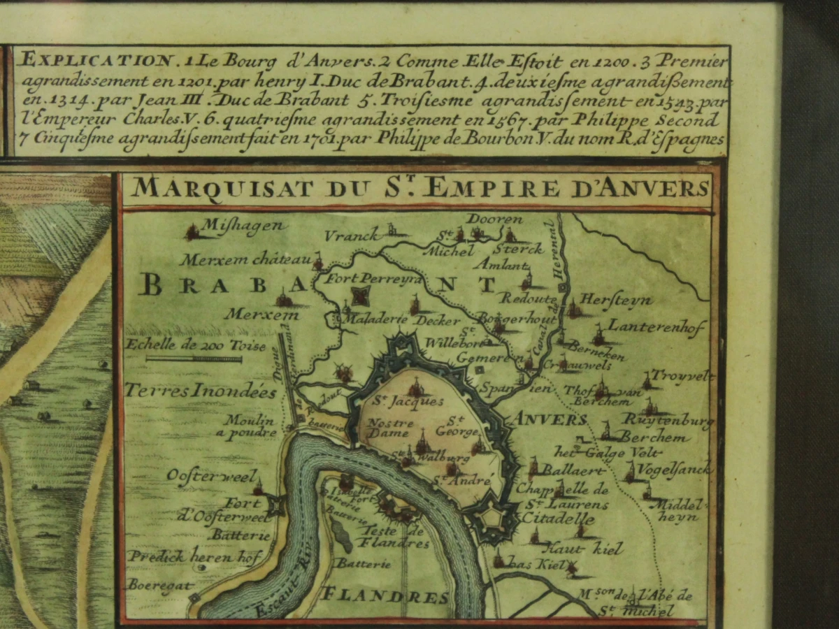 Antieke kopergravure Antwerpen - Abraham Jansz. Deur (1640 - 1719)