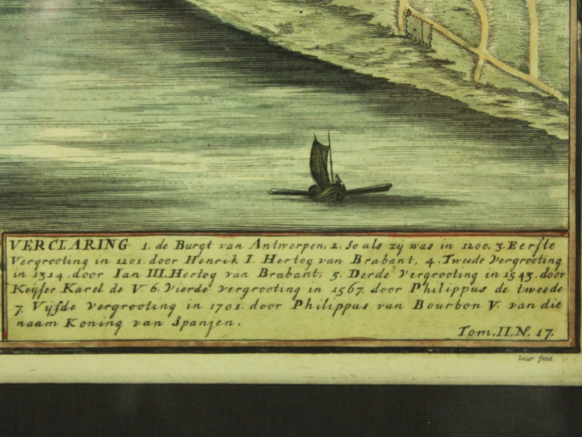 Antieke kopergravure Antwerpen - Abraham Jansz. Deur (1640 - 1719)