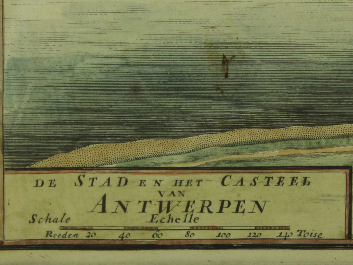 Antieke kopergravure Antwerpen - Abraham Jansz. Deur (1640 - 1719)