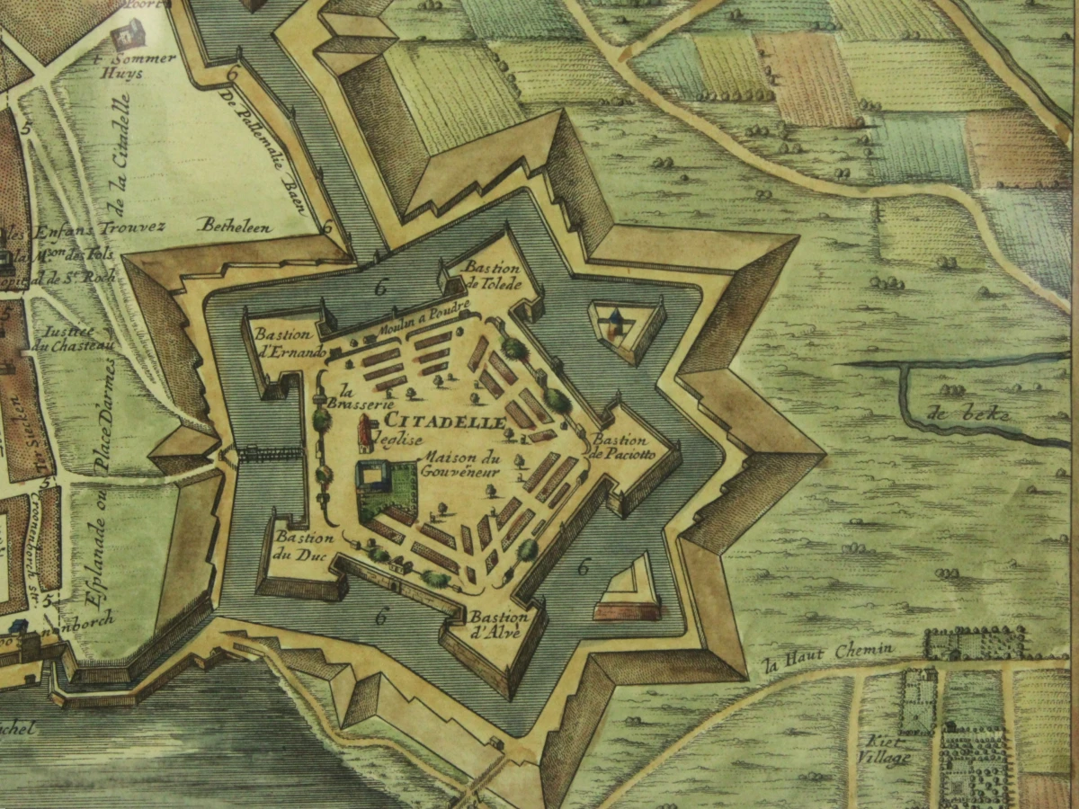 Antieke kopergravure Antwerpen - Abraham Jansz. Deur (1640 - 1719)