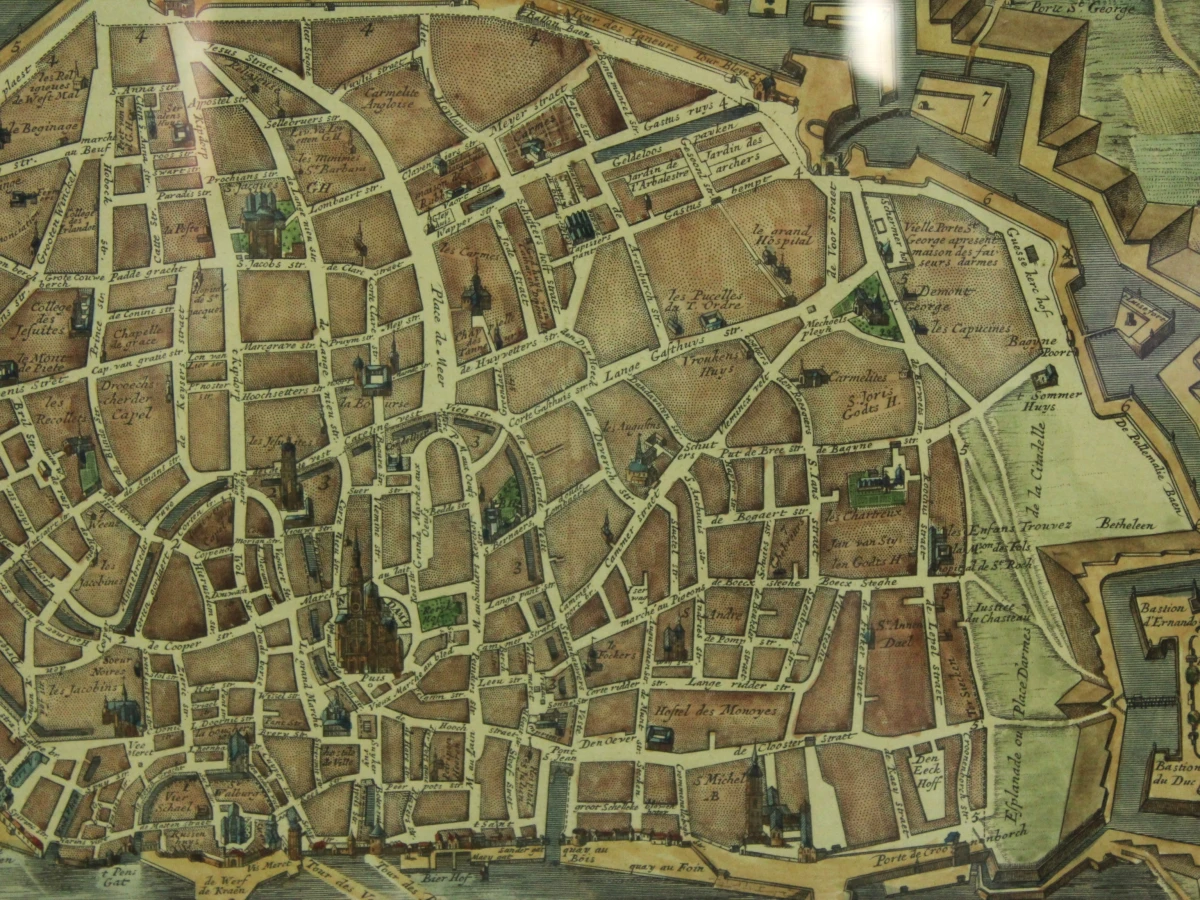 Antieke kopergravure Antwerpen - Abraham Jansz. Deur (1640 - 1719)