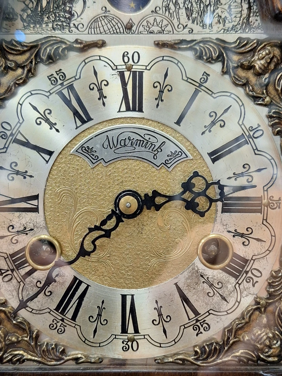 Vintage Warmink WUBA tafelklok met maanstand - mechanisch 8-daags uurwerk - foto 5