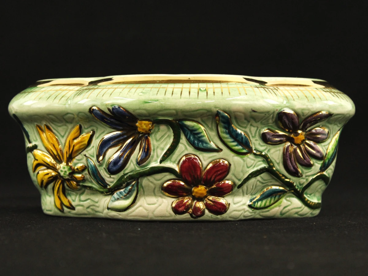Hubert Bequet vintage Majolica/Barbotine keramisch juwelendoosje 1950