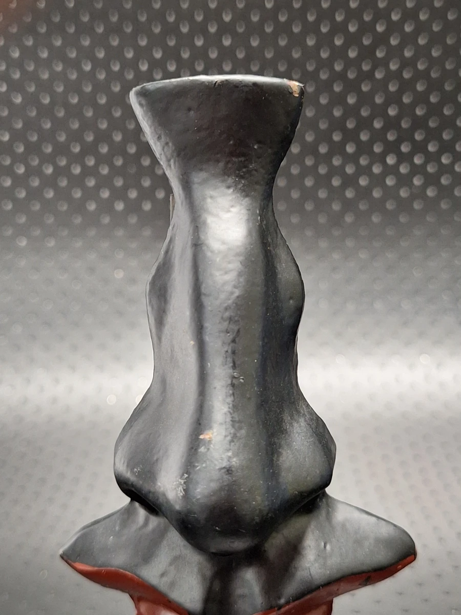 Vintage surrealistische brillenhouder ‘The Nose’ - Dalí-stijl - zwart met rode lippen - foto 3