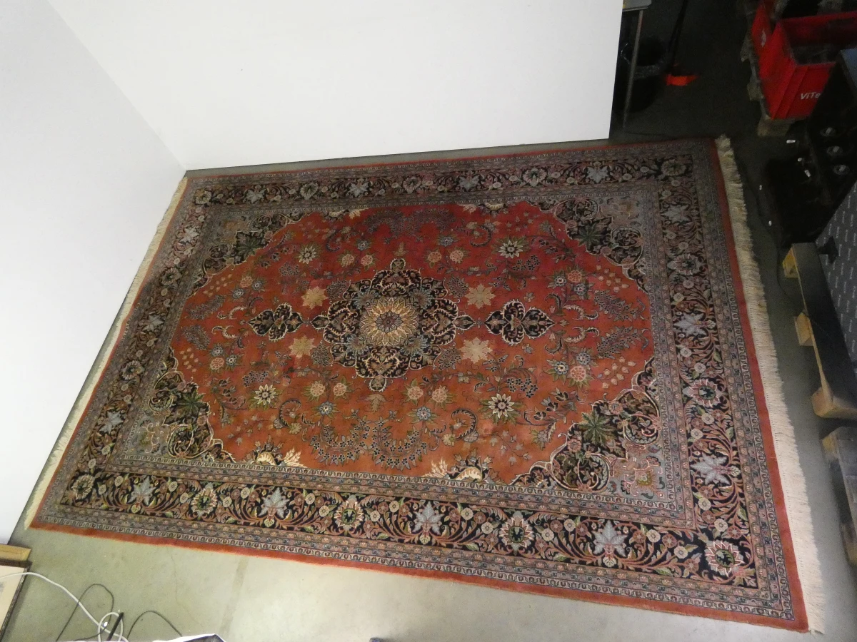 Handgeweven wollen vloerkleed met Kashan-patroon - 348 × 245 cm