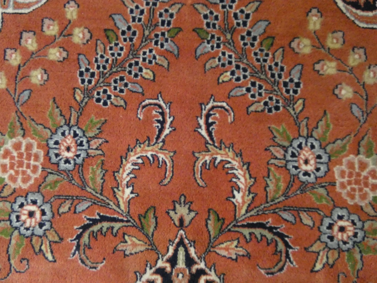 Handgeweven wollen vloerkleed met Kashan-patroon - 348 × 245 cm