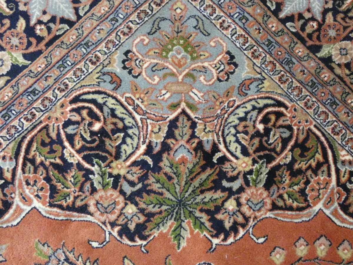 Handgeweven wollen vloerkleed met Kashan-patroon - 348 × 245 cm