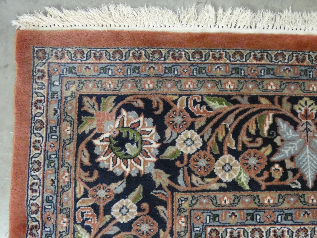 Handgeweven wollen vloerkleed met Kashan-patroon - 348 × 245 cm