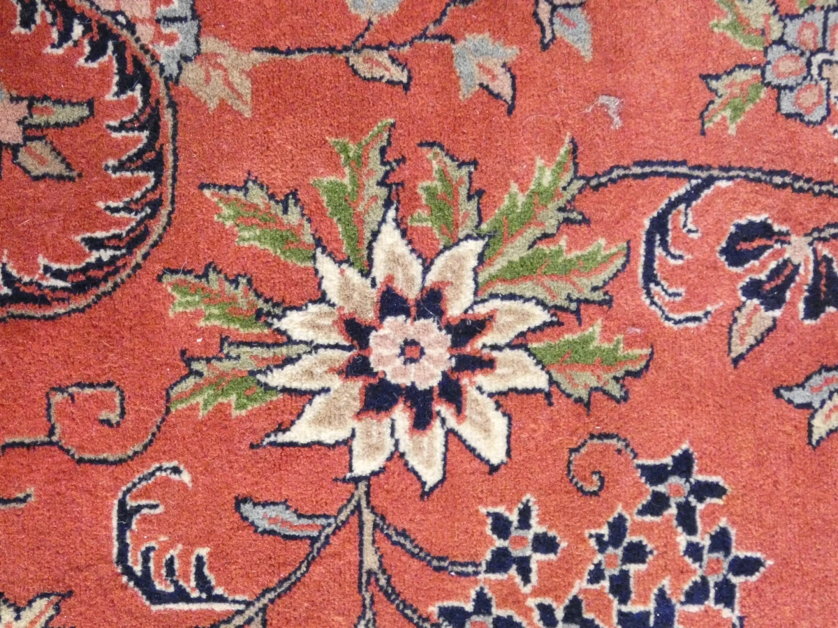 Handgeweven wollen vloerkleed met Kashan-patroon - 348 × 245 cm