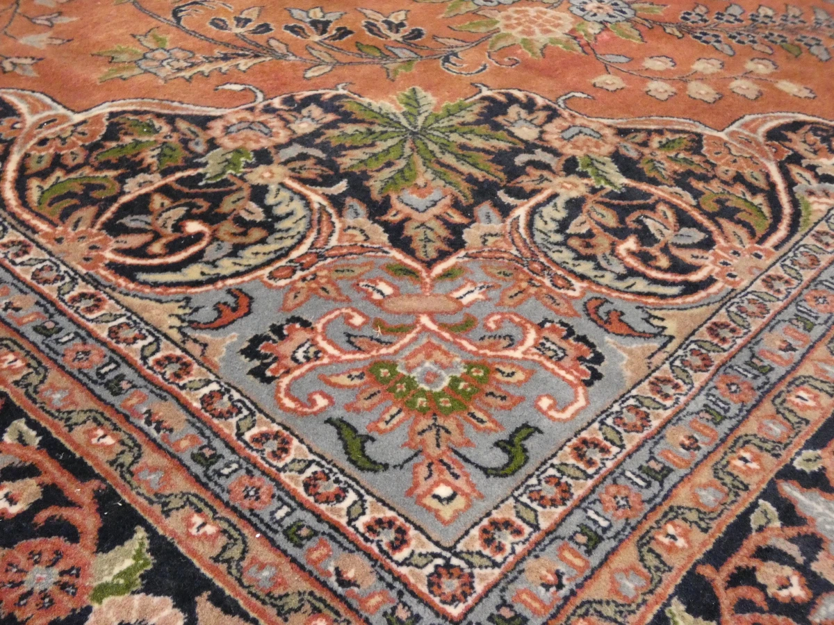 Handgeweven wollen vloerkleed met Kashan-patroon - 348 × 245 cm