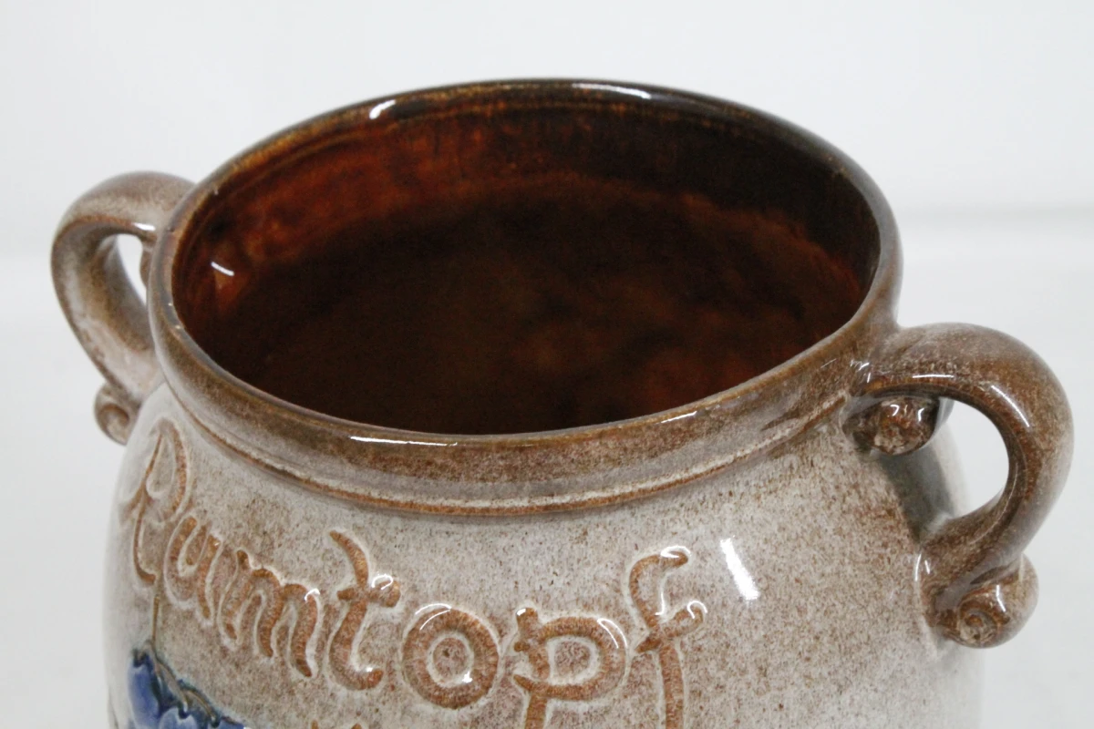 Vintage keramische Rumtopf pot met fruitdecoratie