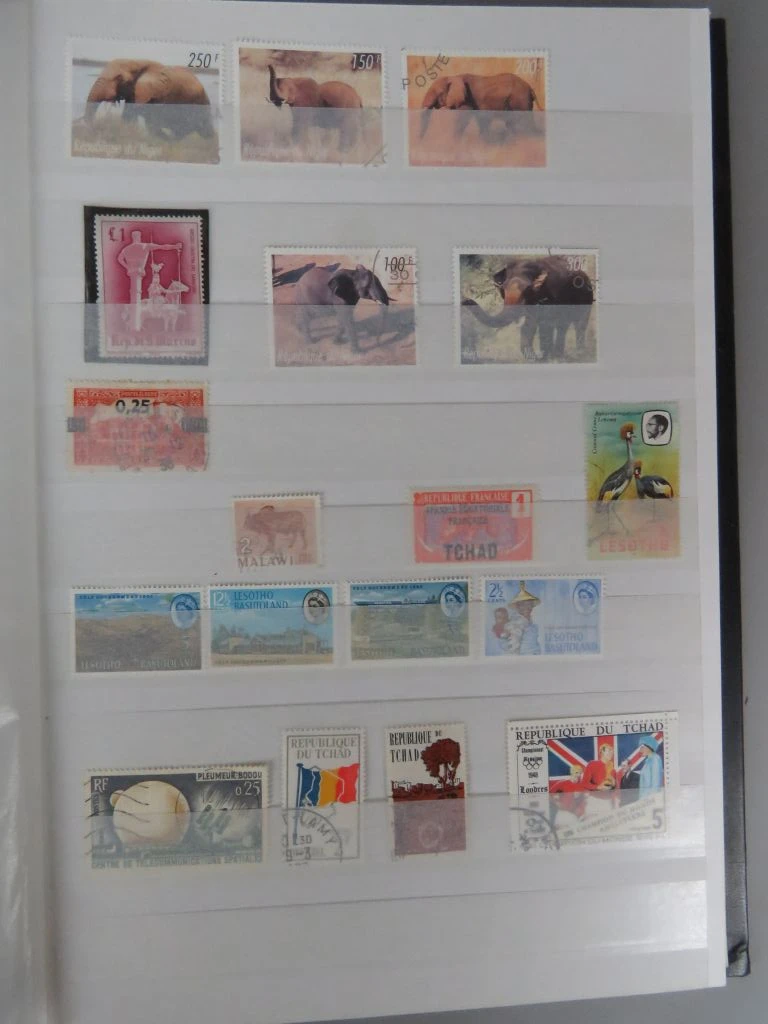 Postzegelverzameling in album met diverse thema's 1