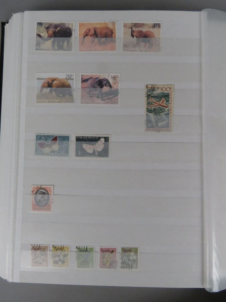 Postzegelverzameling in album met diverse thema's 3