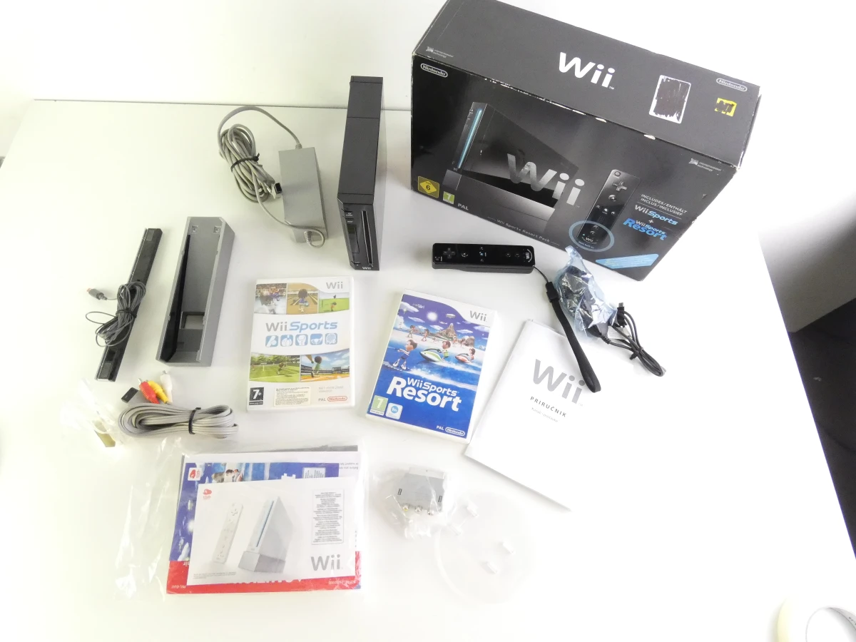 Nintendo Wii spelconsole met Wii Sports en Wii Sports Resort
