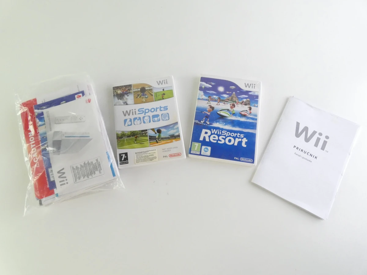 Nintendo Wii spelconsole met Wii Sports en Wii Sports Resort