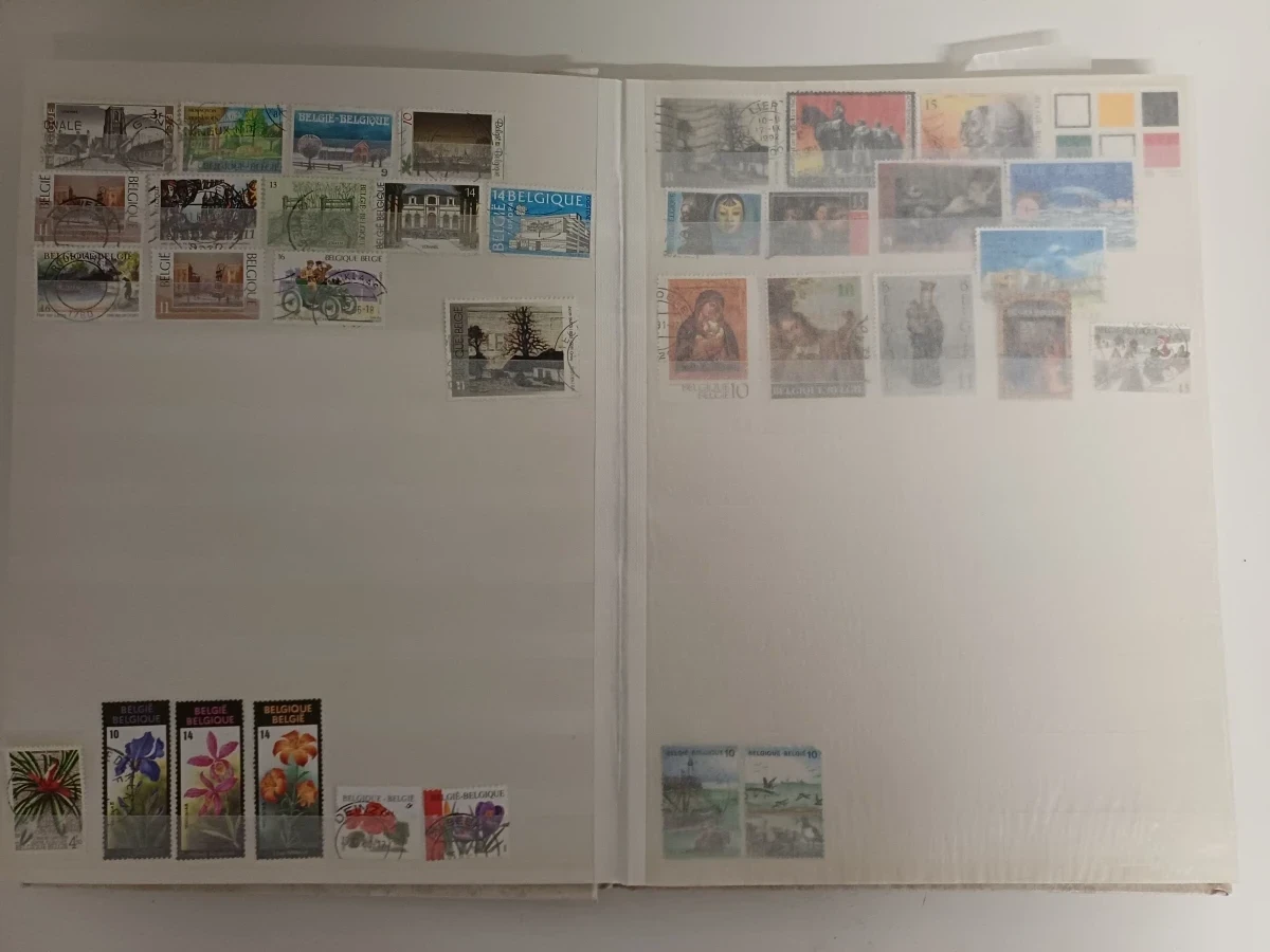 Verzameling postzegels met albums en losse zegels
