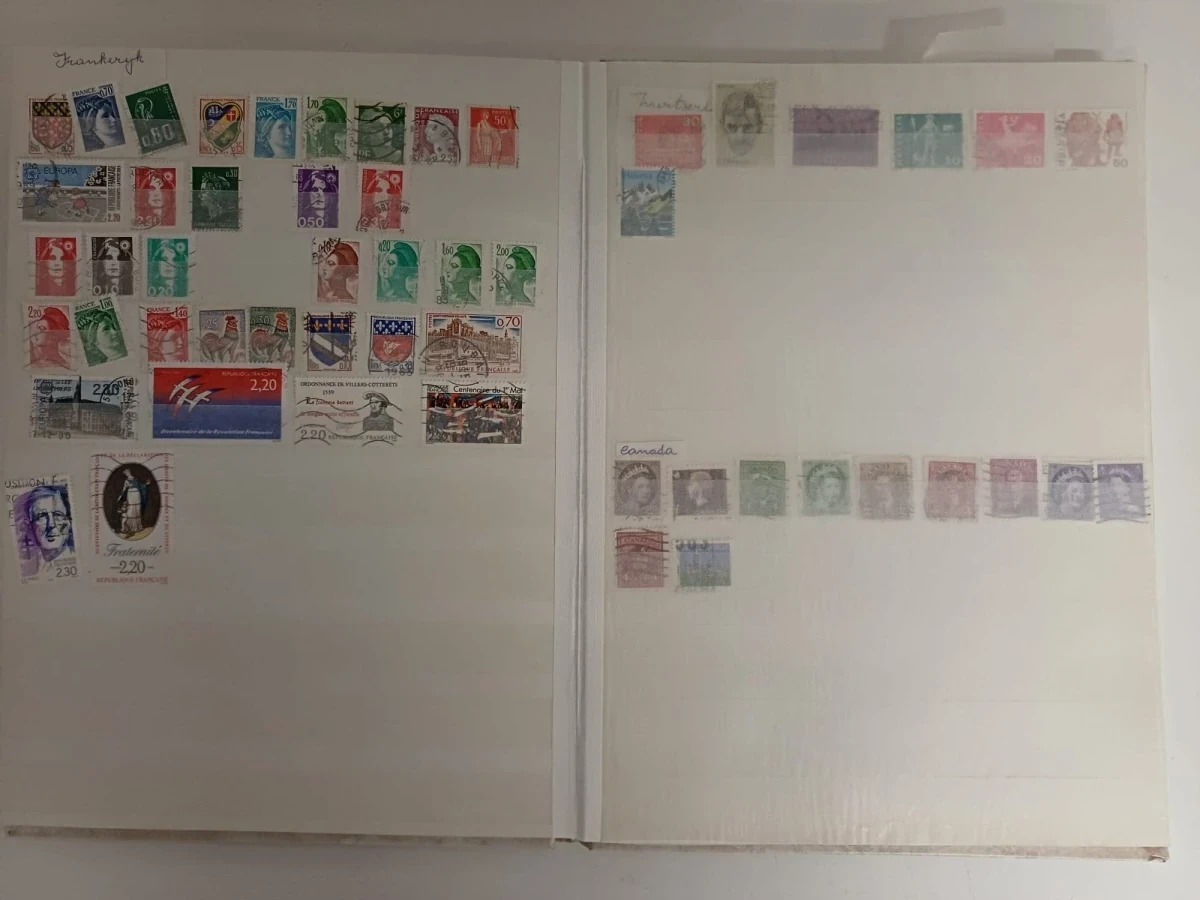 Verzameling postzegels met albums en losse zegels