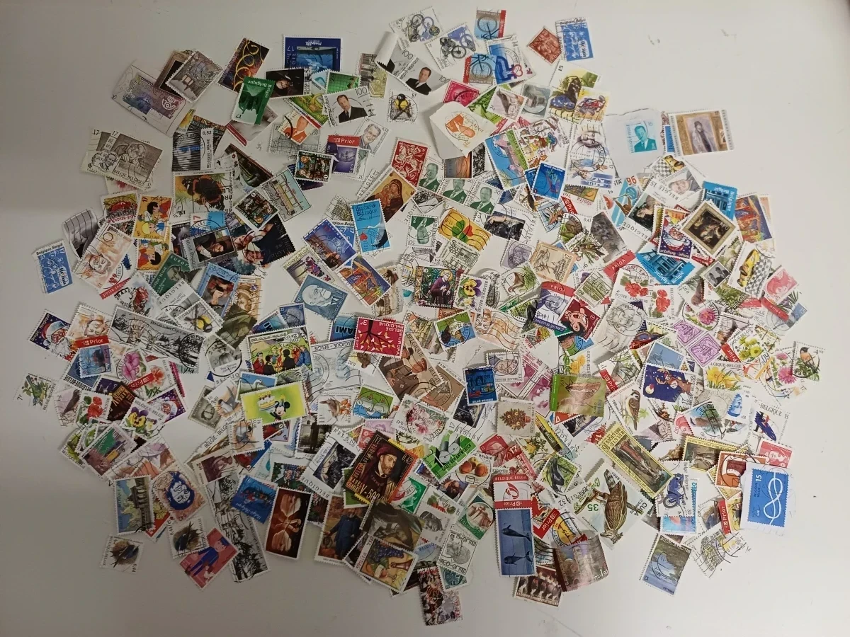 Verzameling postzegels met albums en losse zegels